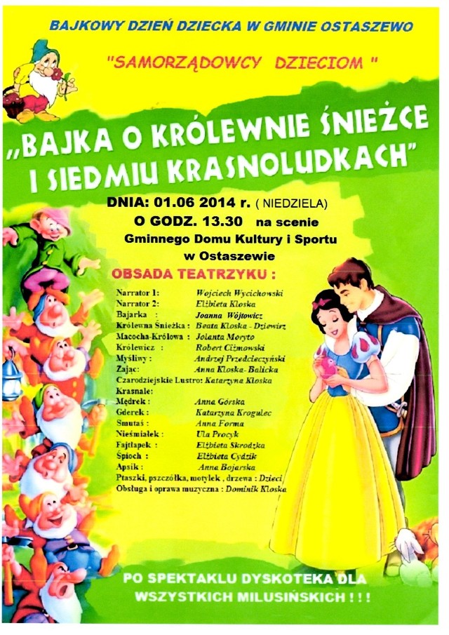 Bajkowy teatrzyk dla dzieci z gminy Ostaszewo odbędzie się w Gminnym Ośrodku Kultury i Sportu