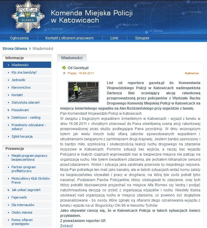 Podziękowania to okoliczność miła każdemu, więc i policjanci...