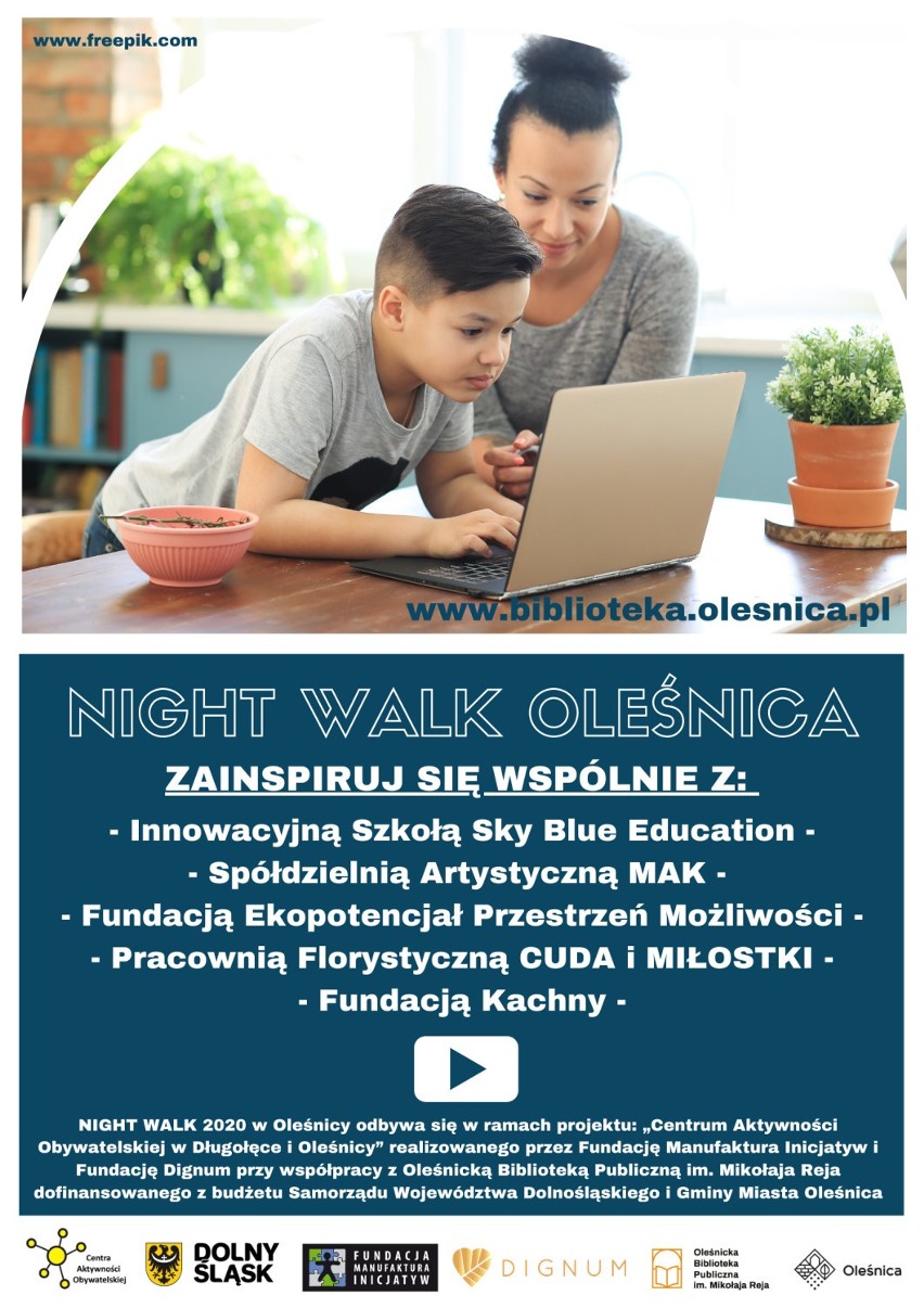 Biblioteka w Oleśnicy zaprasza na Night Walk 2020. Tym razem do sieci!