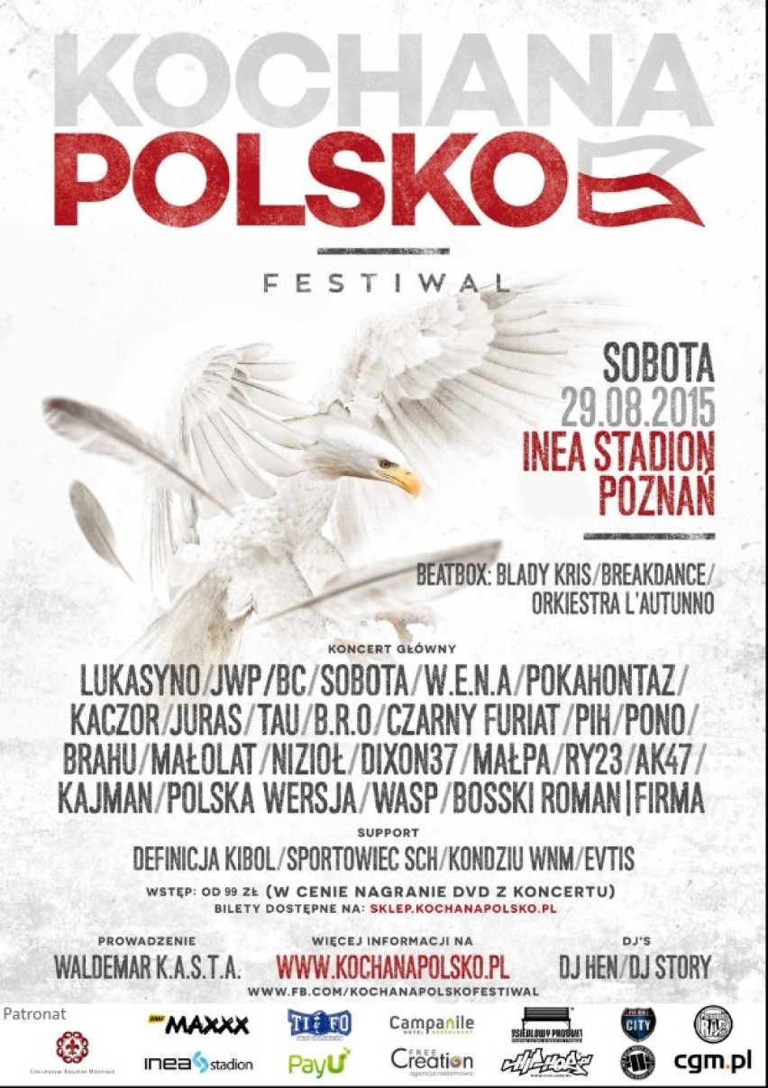 Kochana Polsko
3 października, Inea Stadion, g. 17
bilety:...