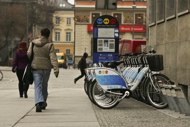 Wypożyczalnia rowerów miejskich we wrocławskim Rynku