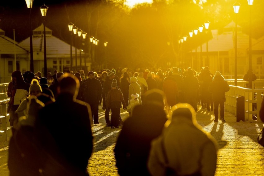 Molo w Gdańsku Brzeźnie. Boże Narodzenie 2021 r.