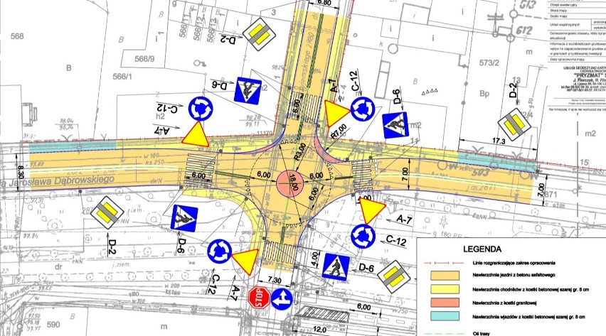 Projekt przebudowy skrzyżowania ulic W. Dąbrowskiego, Przyjemskiego i 3 Maja