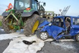 Wjechał w traktor na trasie Kościan - Widziszewo [ZDJĘCIA]