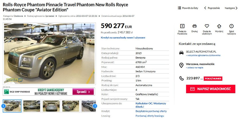Rolls-Royce Phantom Pinnacle Travel Phantom
Cena: 2 457 382...