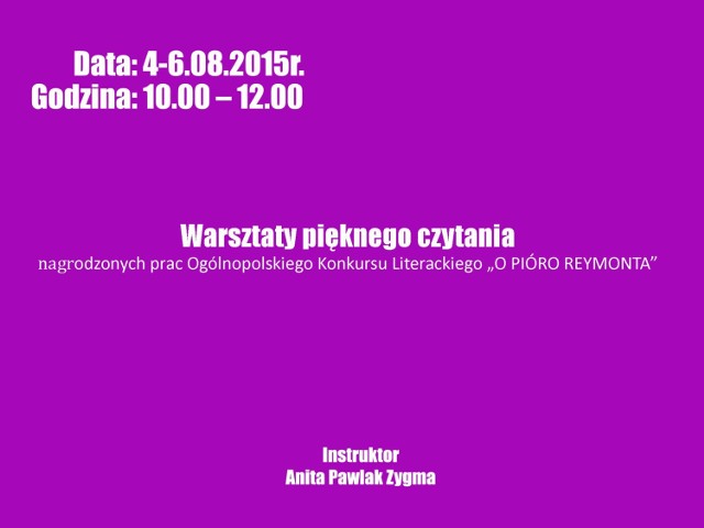 Kino za Rogiem w Radomsku zaprasza na "Kolorowe wakacje". W programie m.in. warsztaty pięknego czytania i projekcje filmów.