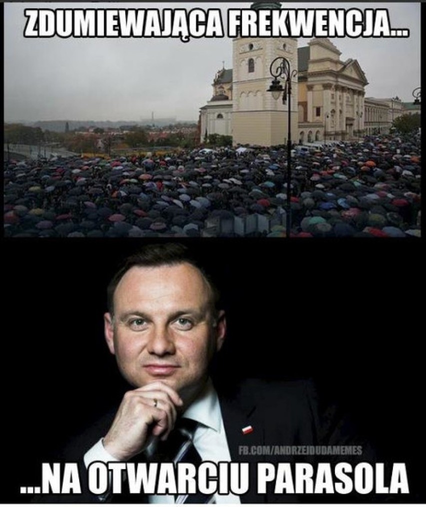 ,,Przyszła garstka kobiet. Niektóre przyniosły kilka parasolek'' [MEMY CZARNY PROTEST]