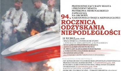 Program obchodów uroczystości 11 listopada