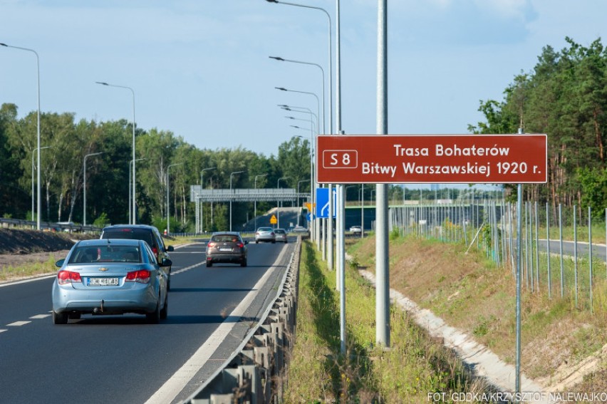 Trasa S8 biegnąca również przez Łódzkie nosi nazwę Bohaterów...