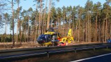 Wypadek na DK1 w Kobiórze. Lądował śmigłowiec LPR ZDJĘCIA
