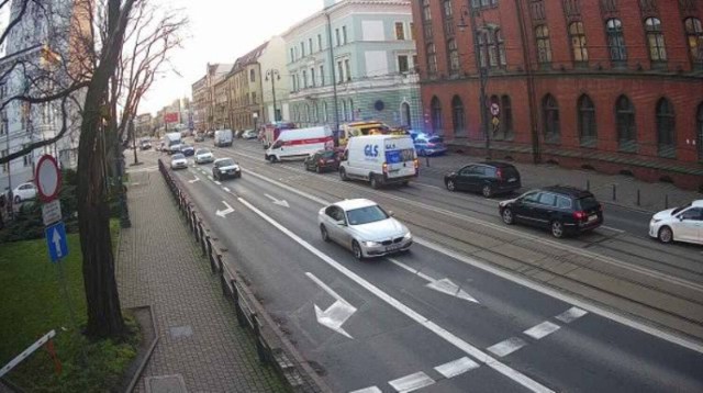 Zderzenie dwóch samochodów osobowych przy ul. Jagiellońskiej.