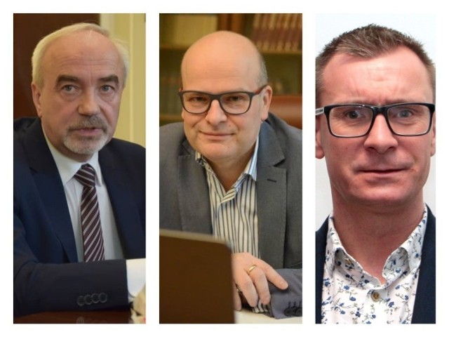 Od lewej: Andrzej Cherek - sekretarz Ratusza, Maciej Glamowski - prezydent Grudziądza, Łukasz Kowarowski - przewodniczący Rady Miejskiej Grudziądza