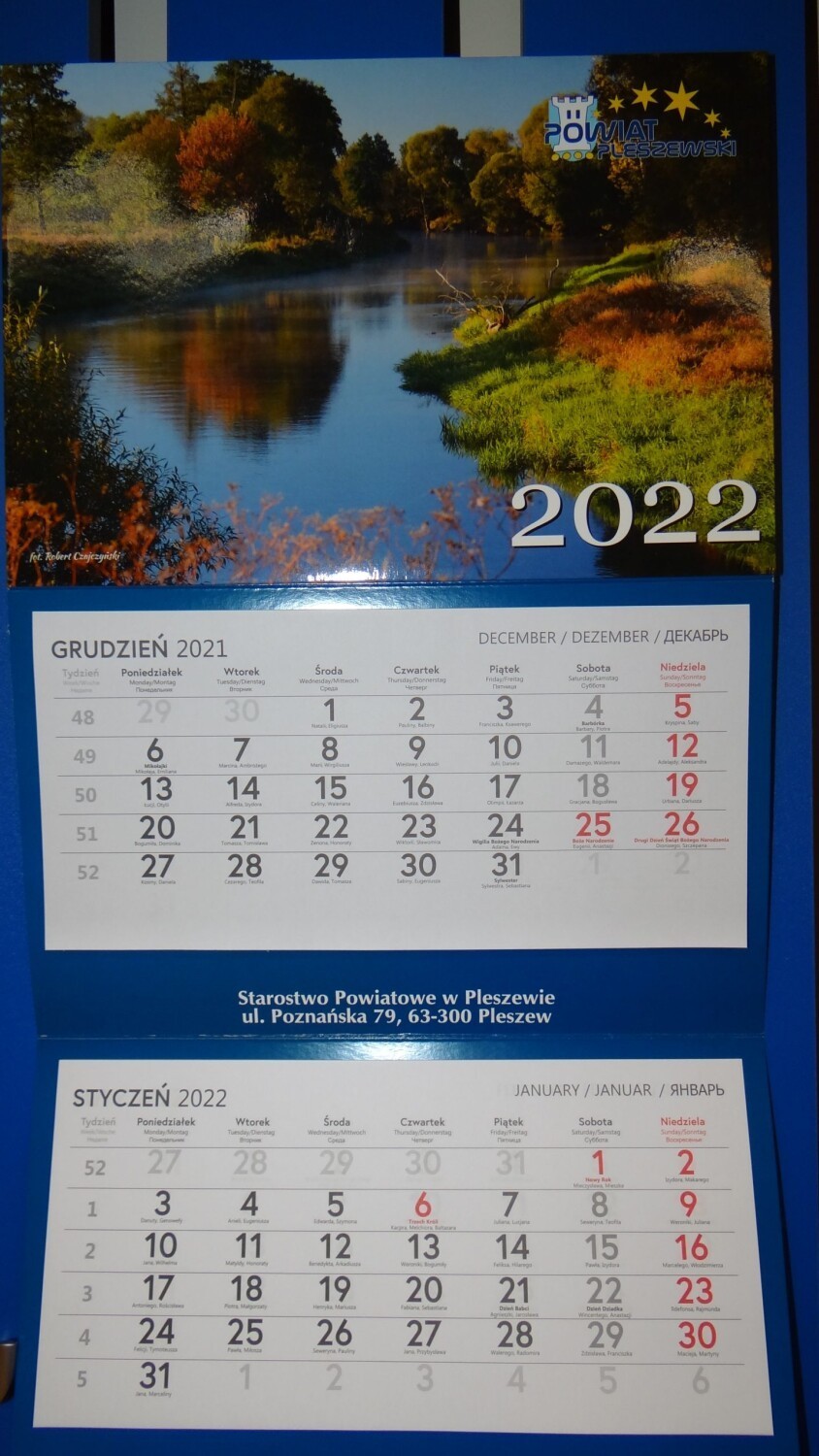 kalendarz ścienny - dostępna 1 sztuka...