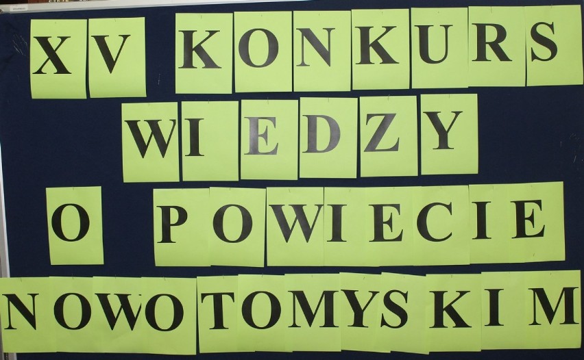 XV Konkurs wiedzy o powiecie nowotomyskim w  Zespole Szkolno-Przedszkolnym w Zbąszyniu