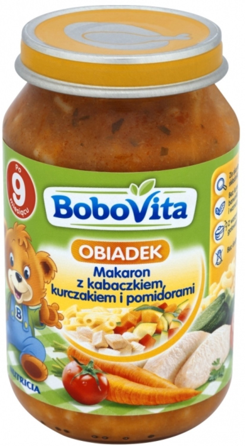 BoboVita Makaron z kabaczkiem, kurczakiem i pomidorami 190 g