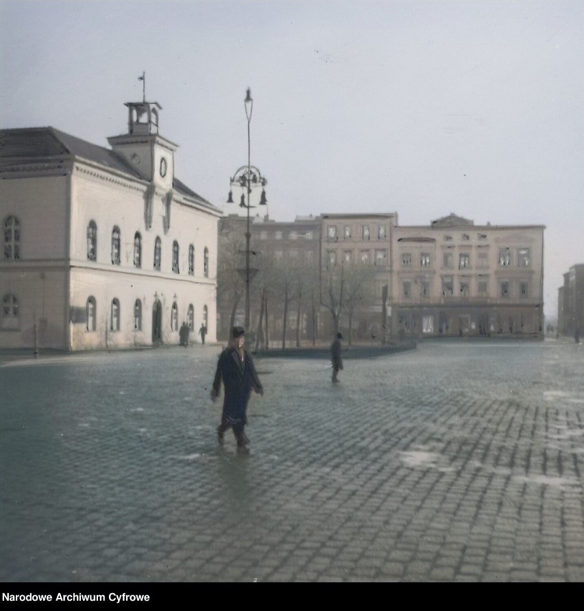 Ostrów Wielkopolski. Fragment Rynku Miejskiego - 1939 rok (zdjęcie w kolorze)