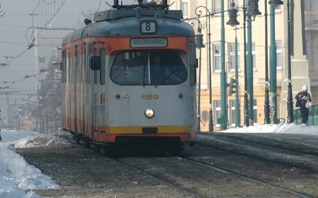 MPK Poznań - Do południa żaden tramwaj nie jeździł punktualnie. Zdjęcie archiwalne
