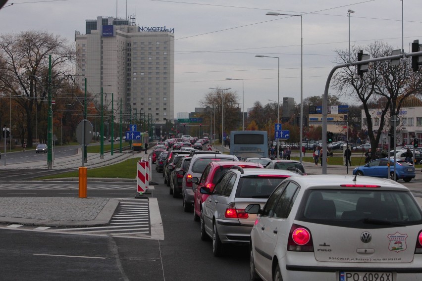 Poznań City Center: Korki na ulicach dojazdowych do galeri