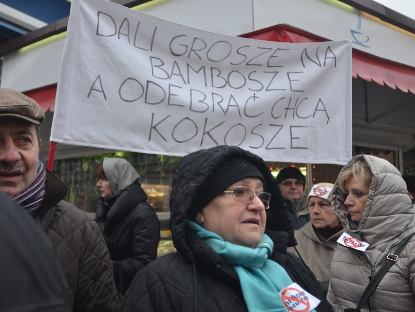 Protest "frankowiczów" w Łodzi