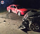 Czołowe zderzenie w Wiszniowie. 28-latka straciła kontrolę nad samochodem