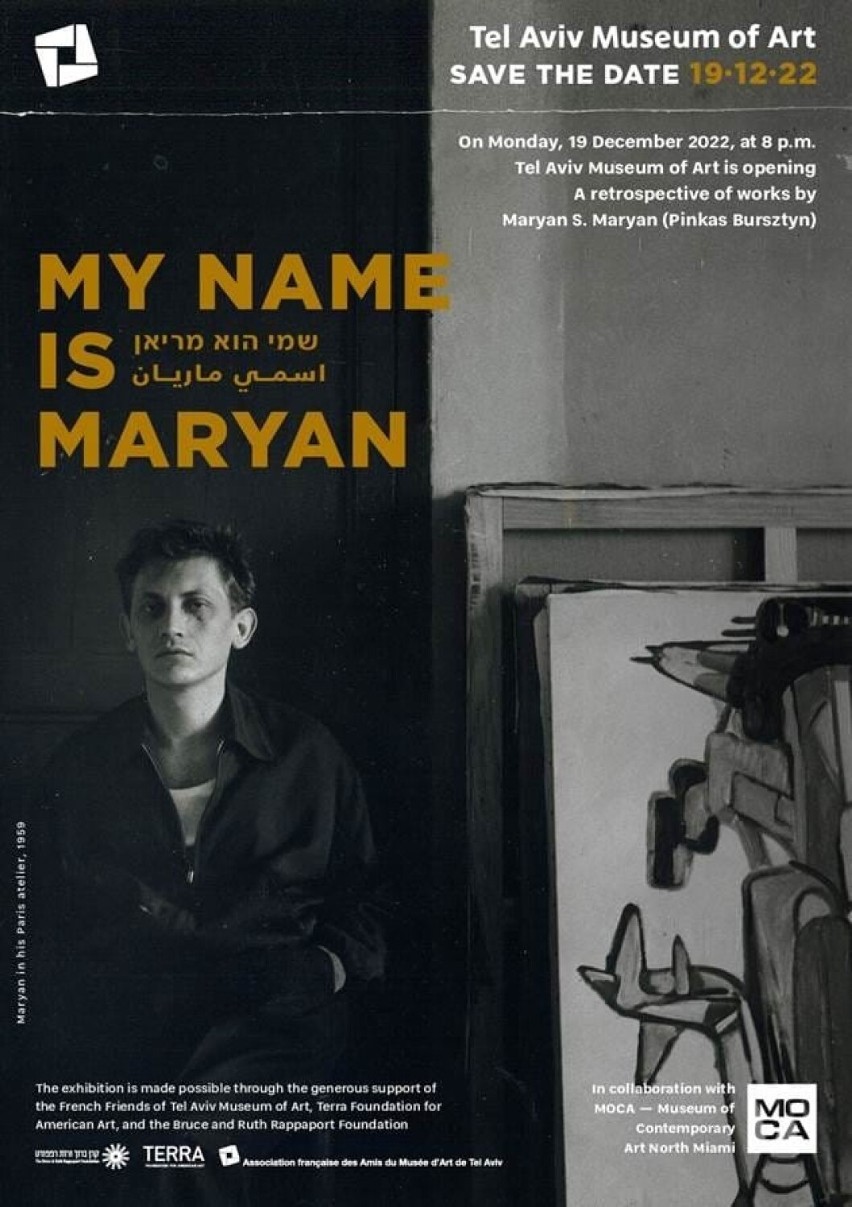 Plakat promujący wystawę "My name is Maryan"