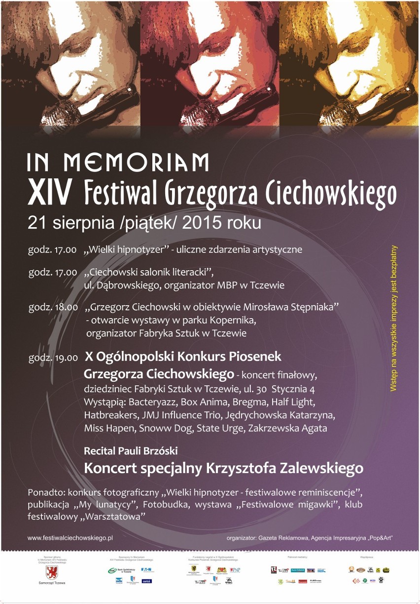 Tczew: Dziś Festiwal Pamięci Grzegorza Ciechowskiego