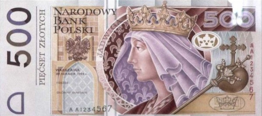Zaprojektowany w 1994 r. banknot 500 zł z wizerunkiem...