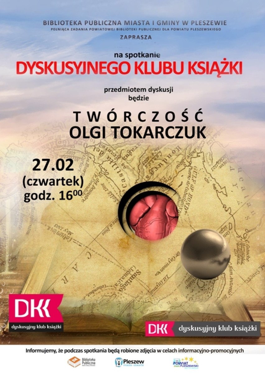 Dyskusyjny Klub Książki zaprasza na spotkanie poświęcone twórczości Olgi Tokarczuk