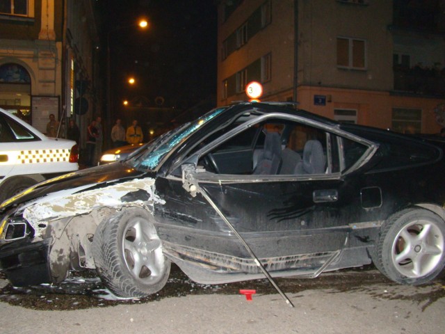 Honda - kierowca której spowodował wypadek. Fot. Piotr Kawiorski