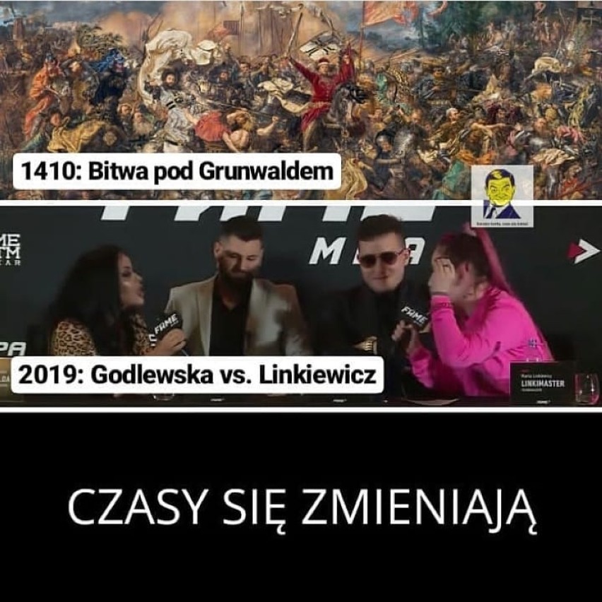 Najlepsze memy: Linkiewicz vs Godlewska. Internauci śmieją się z konferencji prasowej Fame MMA 3