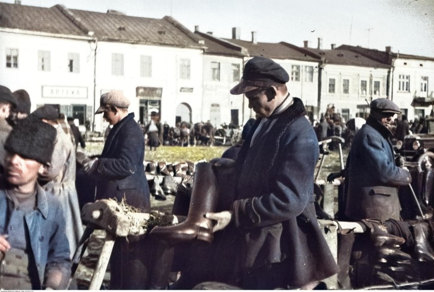 Archiwalne zdjęcia mieszkańców Olkusza. Zobacz "pokolorowane" stare fotografie 