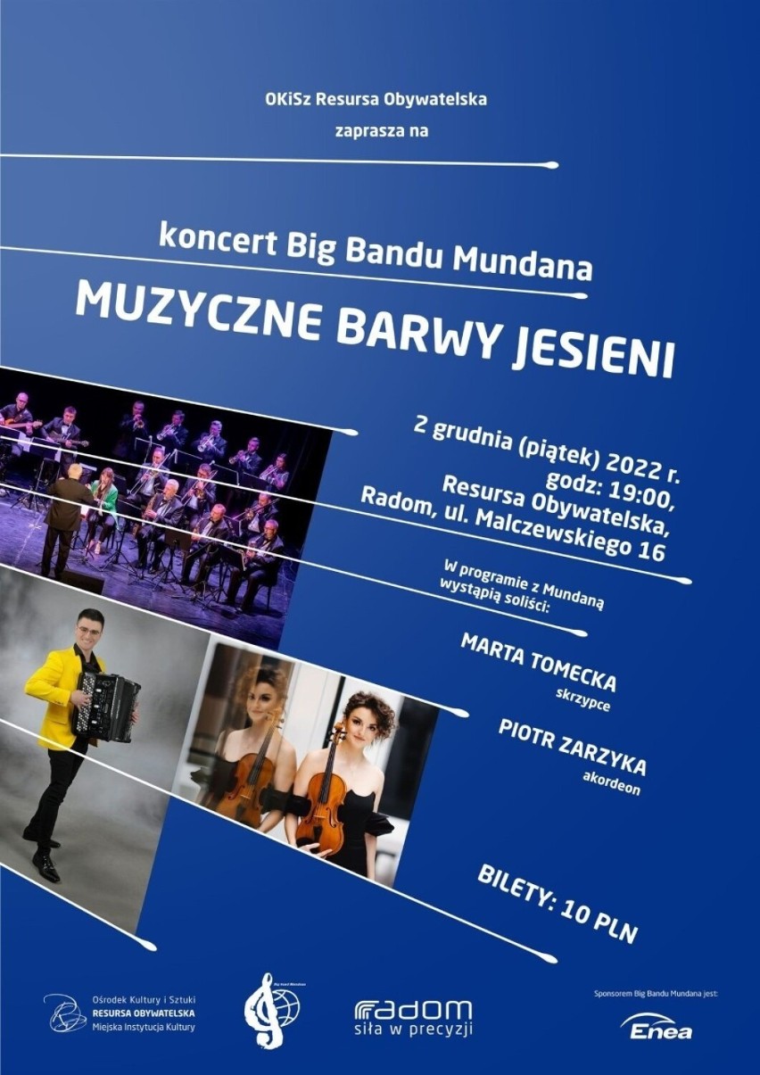 Muzyczne barwy jesieni w Resursie Obywatelskiej w Radomiu. Zagrają Marta Tomecka, Piotr Zarzyka i Big Band Mundana