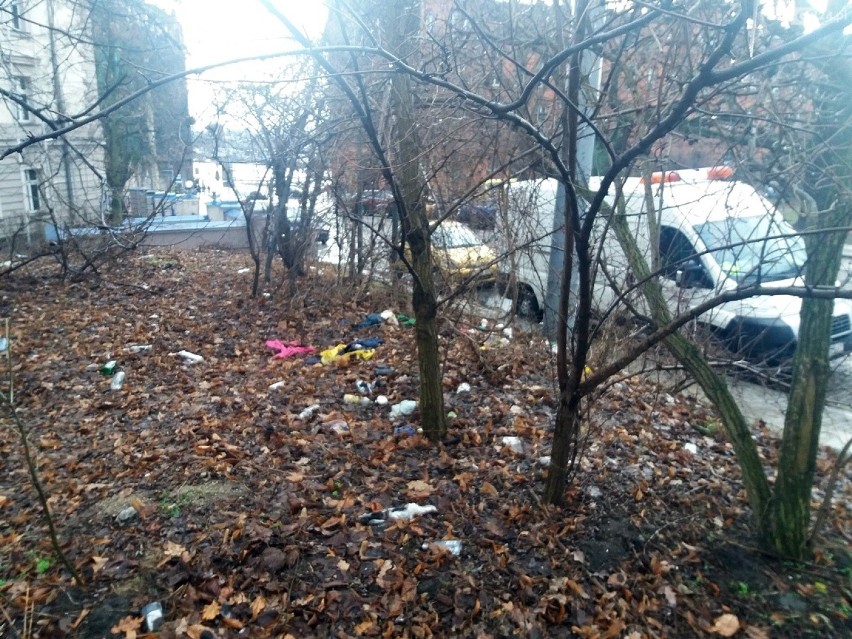 Śmieci przy Dworcowej w Szczecinie. Kto to posprząta? [ZDJĘCIA]