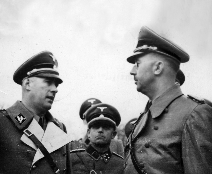 Heinrich Himmler i Odilo Globocnik, szef SS i policji w...