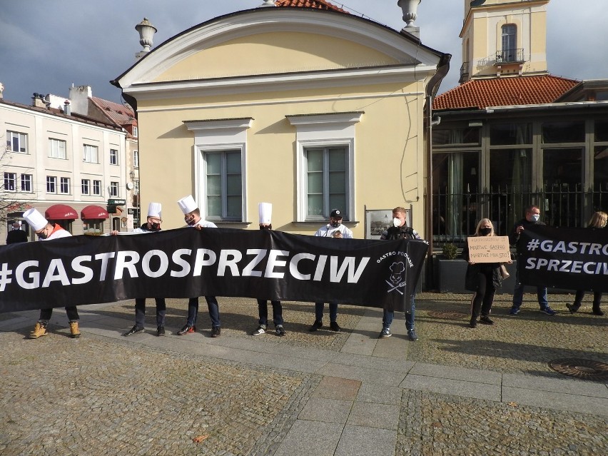 Protest przedsiębiorców branży gastronomicznej Białystok