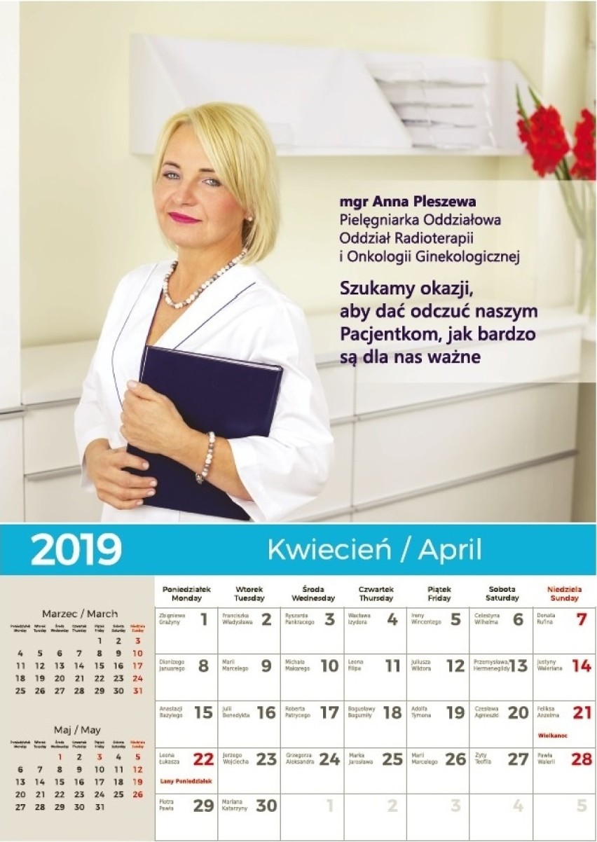 Wielkopolskie Centrum Onkologii wydało kalendarz na 2019...