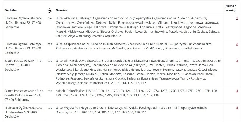 Wybory 2024. Lokale wyborcze w Bełchatowie. Sprawdź, gdzie zagłosować w Bełchatowie 7 kwietnia