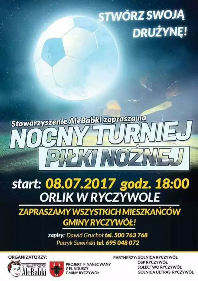 Nocny Turniej Piłki Nożnej w Ryczywole