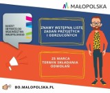 Już jest! Wstępny wykaz zadań przyjętych i odrzuconych w BO Małopolska!