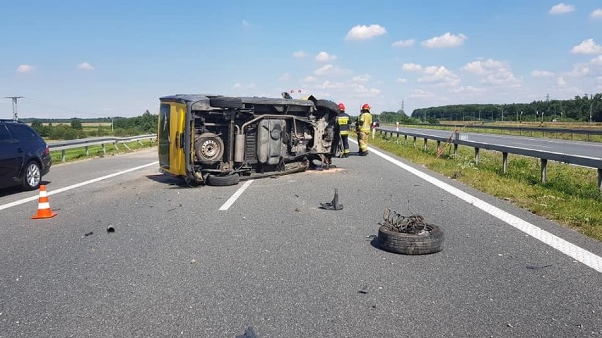 Wypadek busa na autostradzie A4 w rejonie Szczepanowa