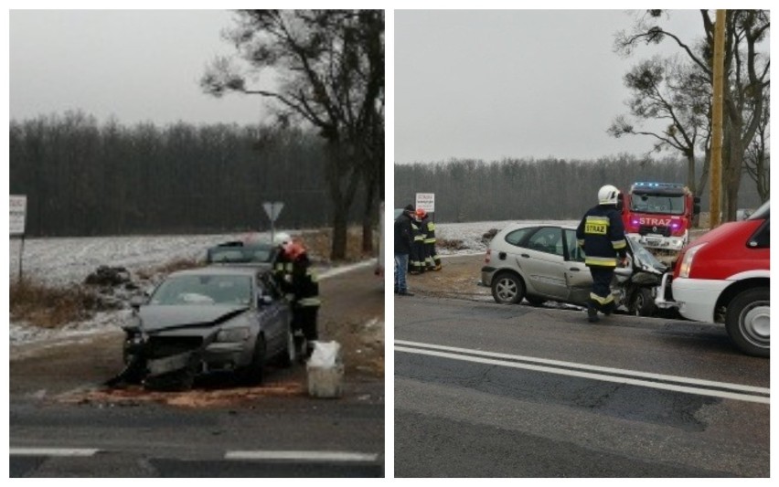 Wypadek pod Golubiem-Dobrzyniem. Czołowe zderzenie dwóch samochodów [zdjęcia]