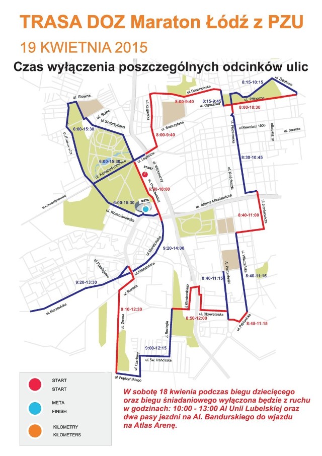 Łódź Maraton 2015 - 19 kwietnia zmiany tras MPK