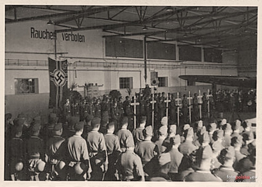 1939 rok, Radom Sadków. Hangar na terenie lotniska.
