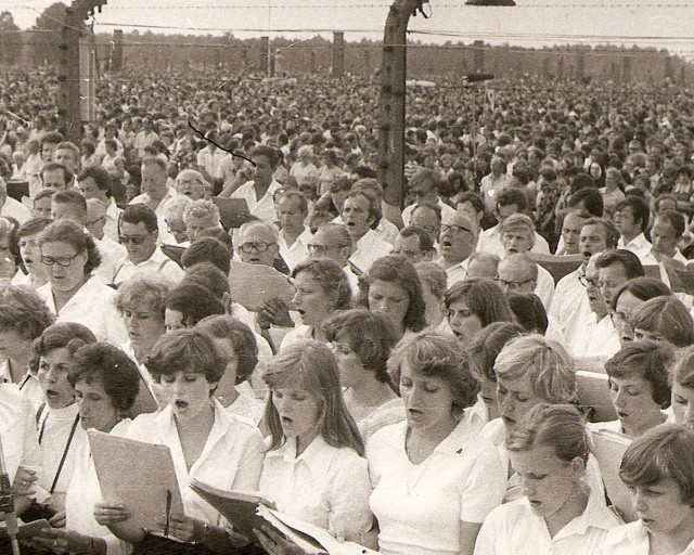 Chór chełmski podczas mszy papieskiej w czerwcu 1979 roku