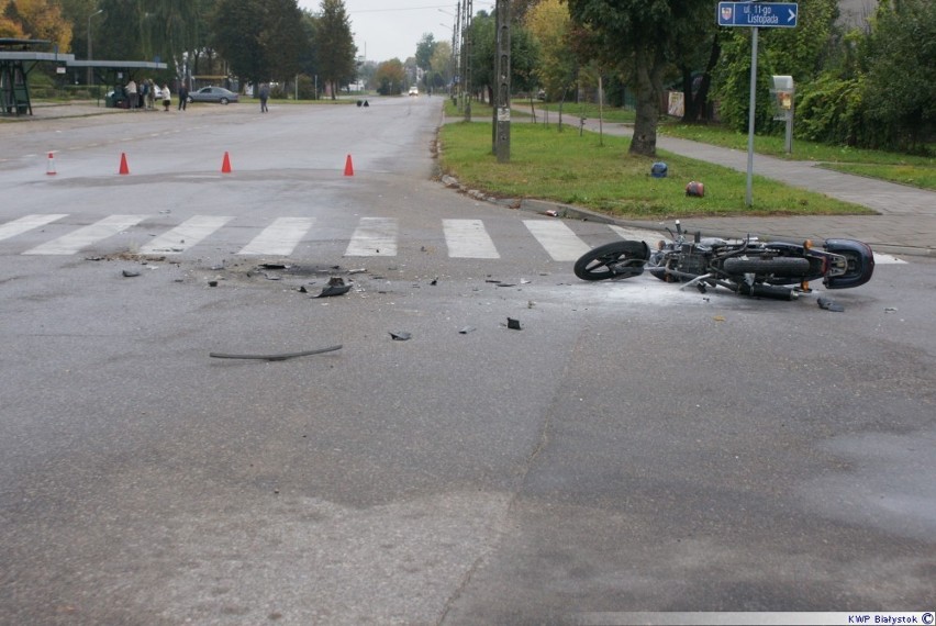 Sokółka: Zderzenie forda z motorowerem [zdjęcia]