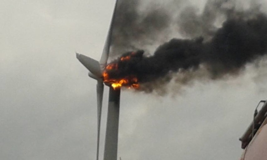 Kiejsze: Pożar turbiny elektrowni wiatrowej