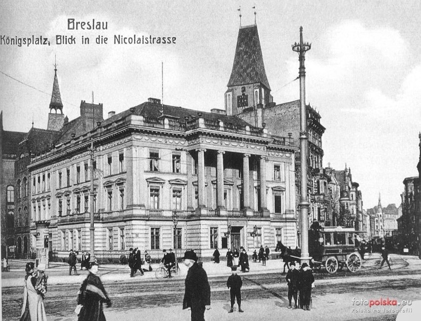 1900 - Omnibus konny pod Alexanderhaus, na wprost ulica Św....
