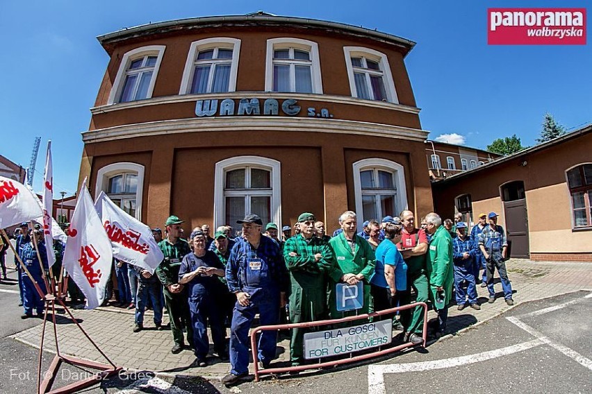 Wałbrzych. Pikieta pracowników WAMAG S.A.[ZDJĘCIA i FILM]