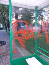 Ruda Śląska: Wandal grafficiarz ujęty przez strażników miejskich [ZDJĘCIA]