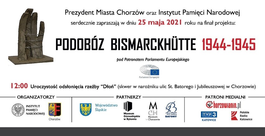 Odsłonięcie rzeźby upamiętniającej obóz koncentracyjny w Chorzowie - "Bismarckhütte"